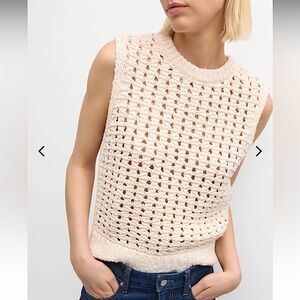 FRAME CROCHETED CREAM COTTON VEST! 100% Cotton! BRAND NEW WITHOUT TAGS! Size L.